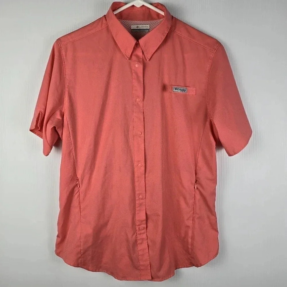 Columbia Women's PFG Vented Camp Shirt Short Sleeve Size L - Picture 1 of 10